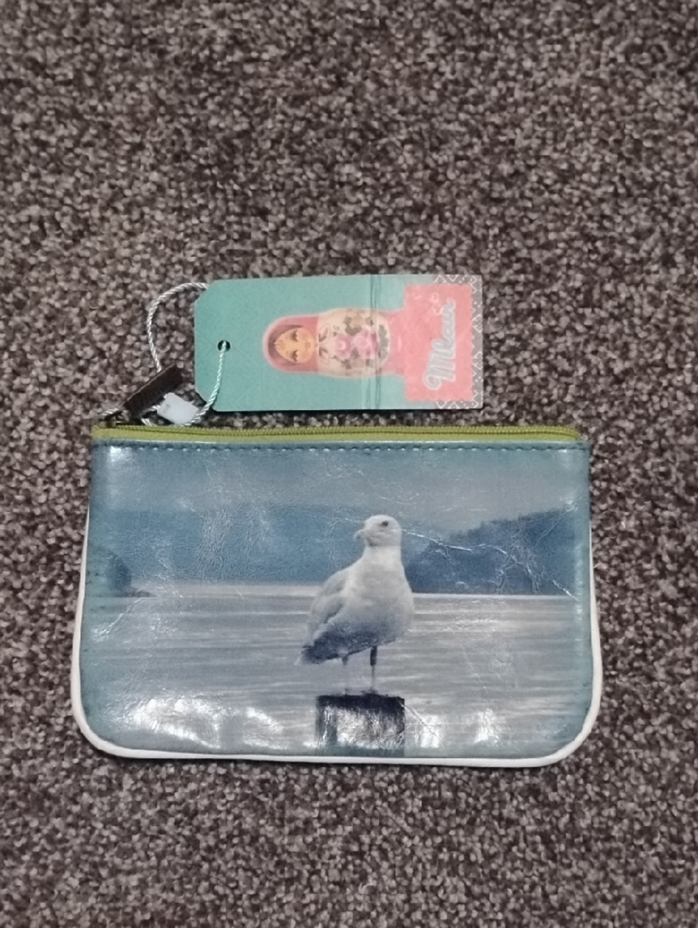 Seagull / Whale Print Wristlet Made In Canada